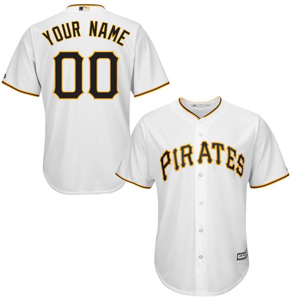 Youth Pittsburgh Pirates Majestic White Custom Cool Base MLB Jersey